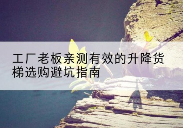 琼结升降货梯怎么选-工厂老板亲测有效的升降货梯选购避坑指南